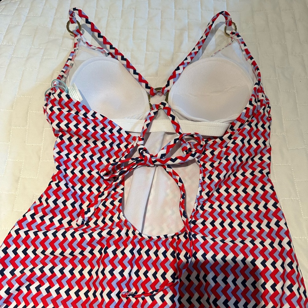 KONA SOL (12-14) LARGE Women's Ring One Piece Swimsuit NEW $40 so cute
